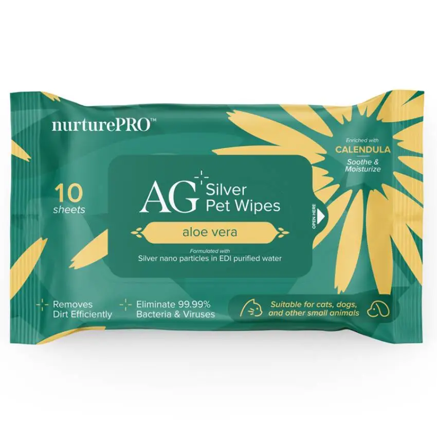 Nurture Pro AG+ 蘆薈味銀離子寵物親膚消毒濕紙巾 10片